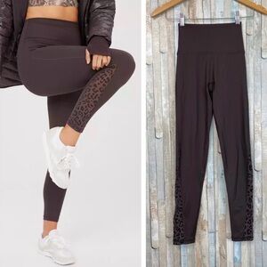 Aerie Offline S Brown Goals High Waisted Rise Leopard Mesh 7/8 Legging Tight